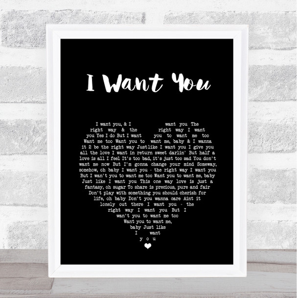 Marvin Gaye I Want You Black Heart Song Lyric Print