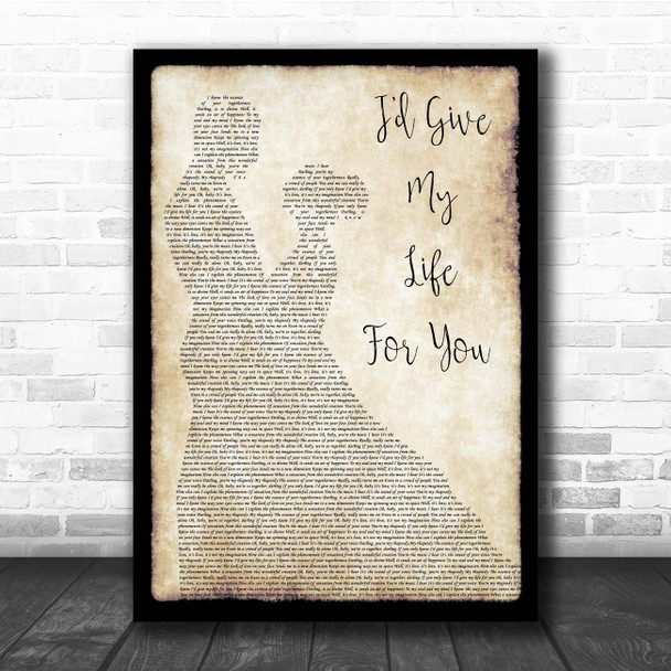 Marvin Gaye I'd Give My Life For You Man Lady Dancing Song Lyric Print