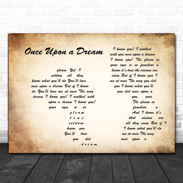Mary Costa and Bill Shirley Once Upon a Dream Man Lady Couple Song Lyric Print