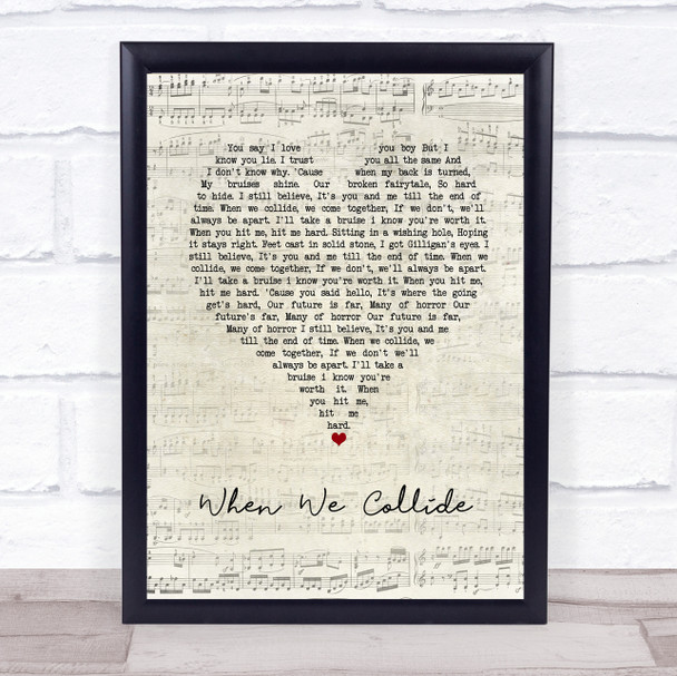 Matt Cardle When We Collide Script Heart Song Lyric Print