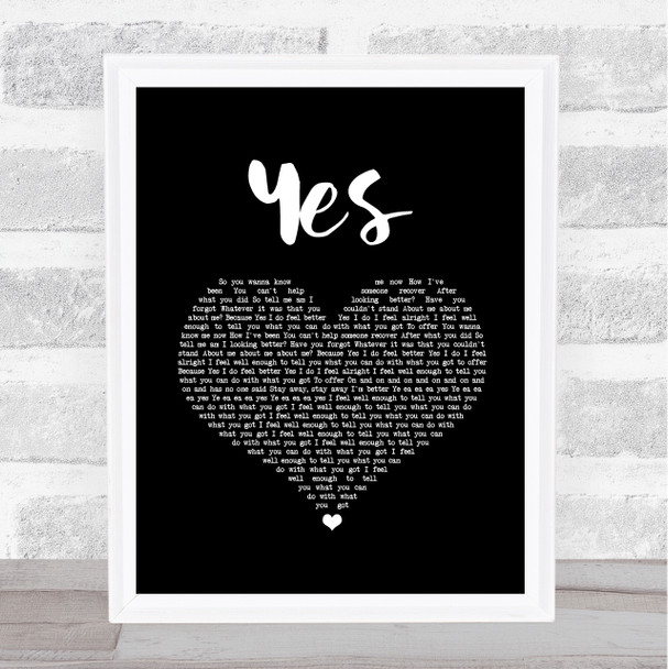 McAlmont & Butler Yes Black Heart Song Lyric Print