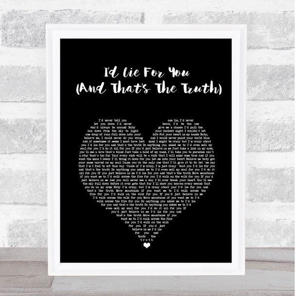 Meat Loaf I'd Lie For You (And That's The Truth) Black Heart Song Lyric Print