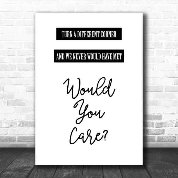 George Michael A Different Corner Song Lyric Music Wall Art Print