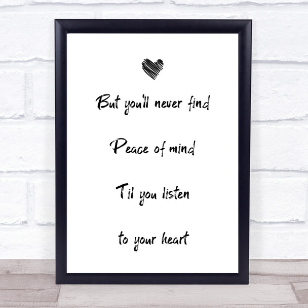George Michael Kissing A Fool Peace Of Mind Song Lyric Music Wall Art Print