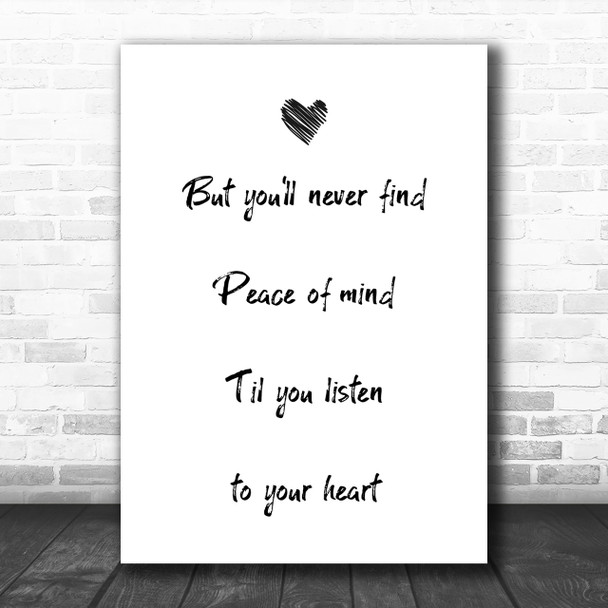 George Michael Kissing A Fool Peace Of Mind Song Lyric Music Wall Art Print