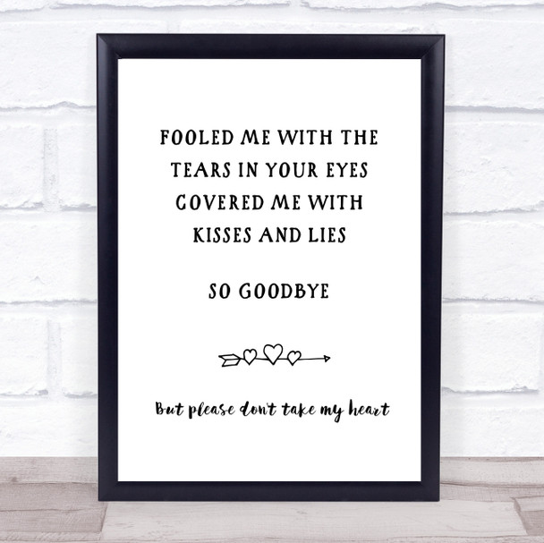 George Michael Kissing A Fool Song Lyric Music Wall Art Print
