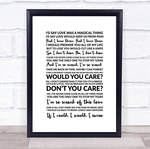 George Michael Turn A Different Corner Song Lyric Music Wall Art Print