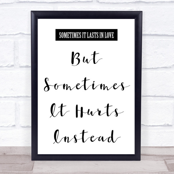 Adele Someone Like You Lasts In Love Song Lyric Music Wall Art Print