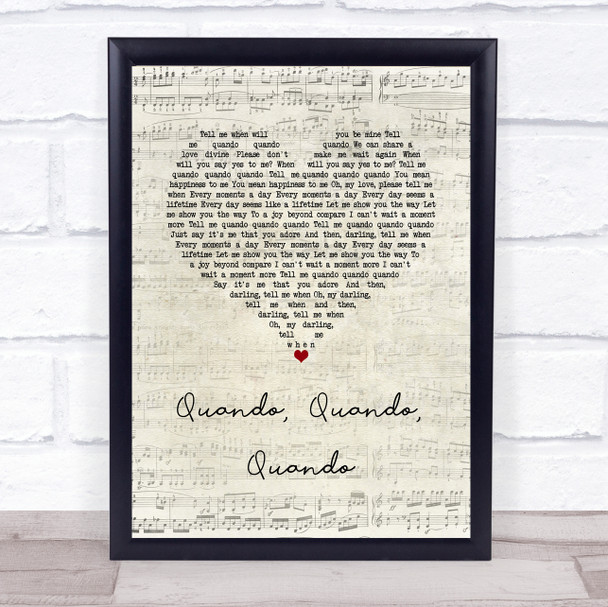 Michael Buble feat. Nelly Furtado Quando, Quando, Quando Script Heart Song Lyric Print