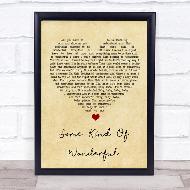 Michael Buble Some Kind Of Wonderful Vintage Heart Song Lyric Print