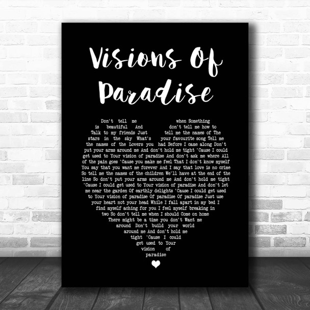 Mick Jagger Visions Of Paradise Black Heart Song Lyric Print