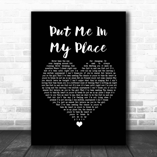 Muscadine Bloodline Put Me In My Place Black Heart Song Lyric Print