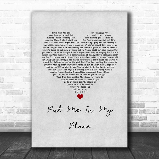 Muscadine Bloodline Put Me In My Place Grey Heart Song Lyric Print