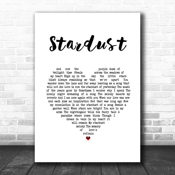 Nat King Cole Stardust Heart Song Lyric Print