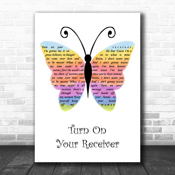 Nazareth Turn On Your Receiver Rainbow Butterfly Song Lyric Print