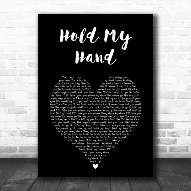 New Found Glory Hold My Hand Black Heart Song Lyric Print