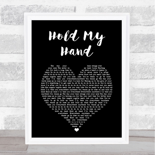 New Found Glory Hold My Hand Black Heart Song Lyric Print