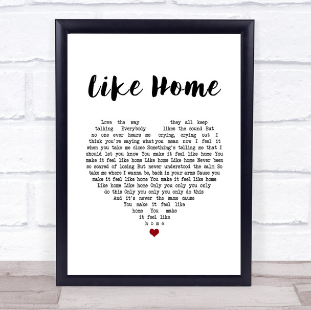 Nicky Romero Like Home White Heart Song Lyric Print