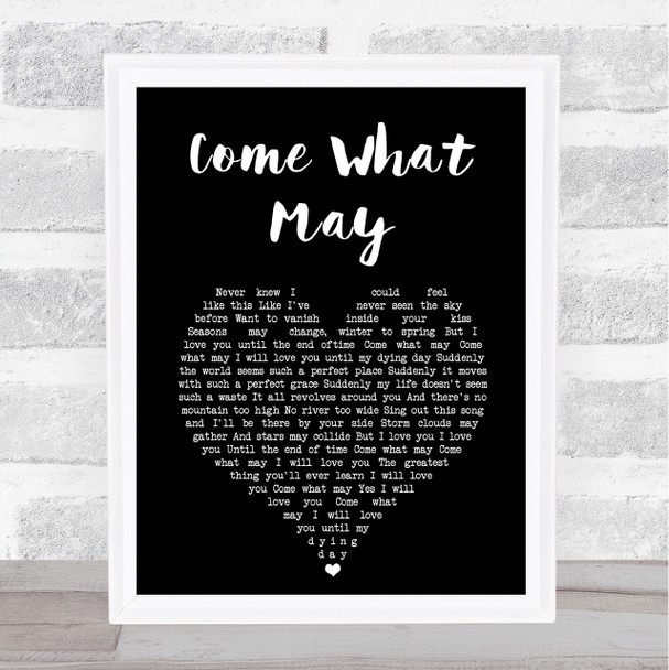 Nicole Kidman, Ewan McGregor Come What May Black Heart Song Lyric Print