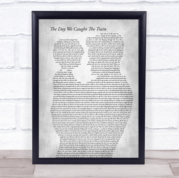 Ocean Colour Scene The Day We Caught The Train Father & Child Grey Song Lyric Print