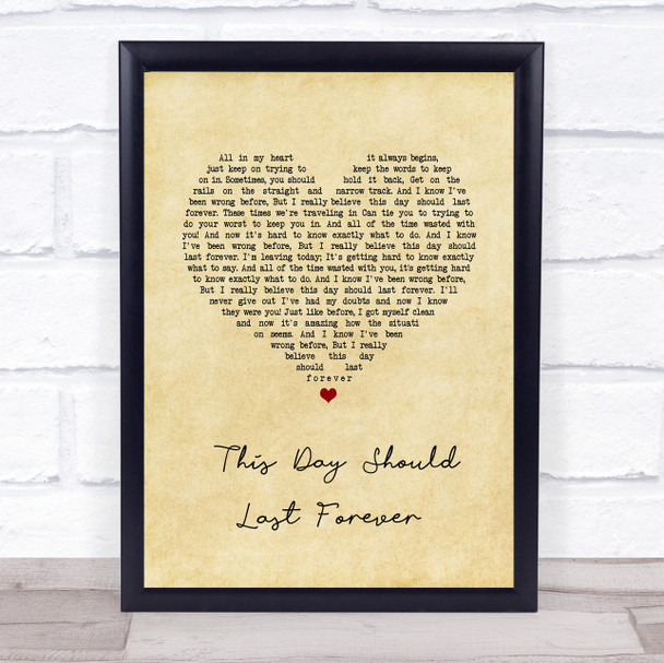 Ocean Colour Scene This Day Should Last Forever Vintage Heart Song Lyric Print