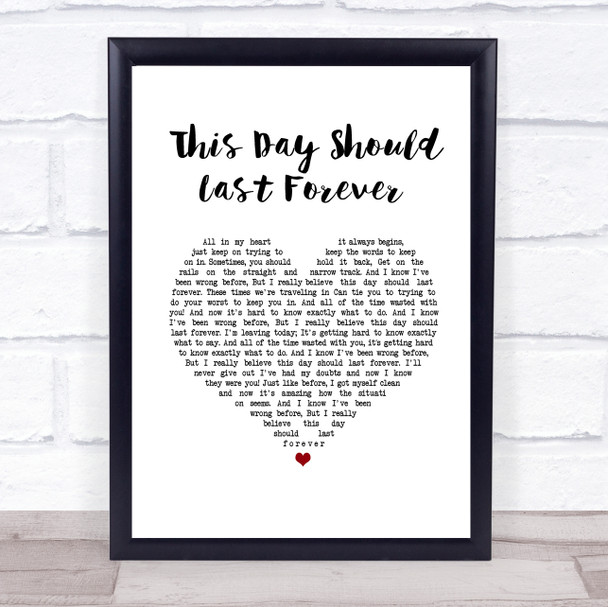 Ocean Colour Scene This Day Should Last Forever White Heart Song Lyric Print