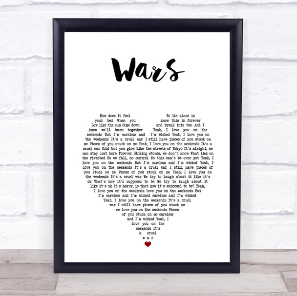 Of Monsters And Men Wars White Heart Song Lyric Print