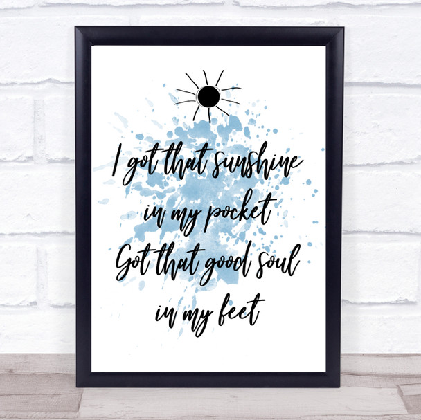 Blue Can't Stop The Feeling Justin Timberlake Song Lyric Music Wall Art Print