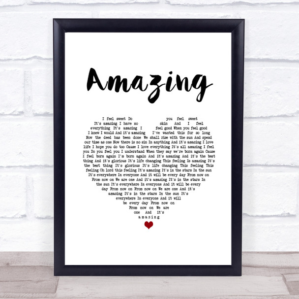 One Eskimo Amazing White Heart Song Lyric Print