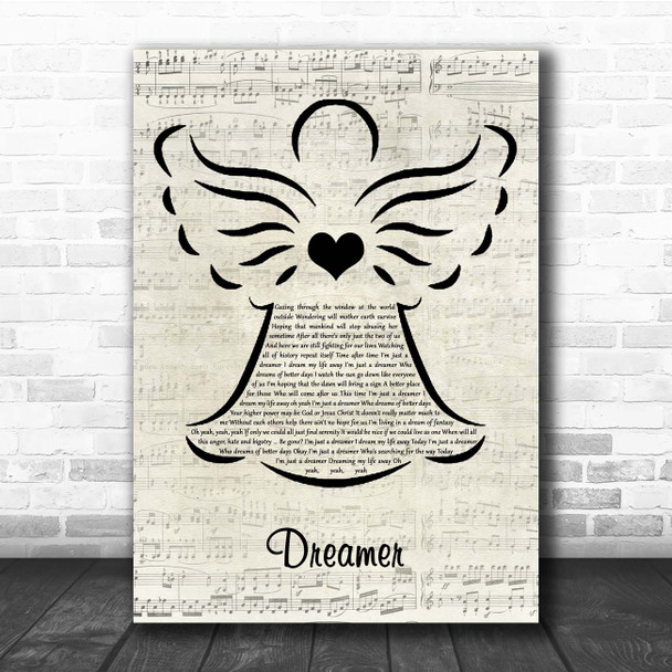 Ozzy Osbourne Dreamer Music Script Angel Song Lyric Print