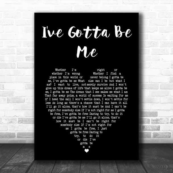 Paloma Faith I've Gotta Be Me Black Heart Song Lyric Print