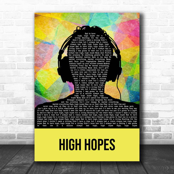 Panic! At The Disco High Hopes Multicolour Man Headphones Song Lyric Print