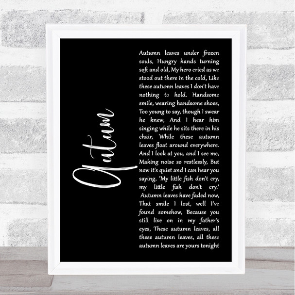 Paolo Nutini Autum Black Script Song Lyric Print Paolo Nutini Autum Black Script Song Lyric Print