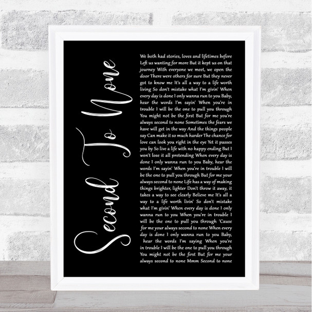 Paul Stanley Second To None Black Script Song Lyric Print