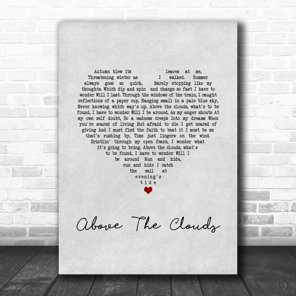 Paul Weller Above The Clouds Grey Heart Song Lyric Print