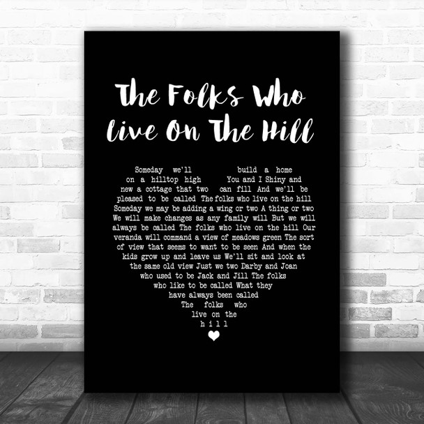 Peggy Lee The Folks Who Live On The Hill Black Heart Song Lyric Print
