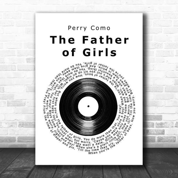 Perry Como The Father of Girls Vinyl Record Song Lyric Print