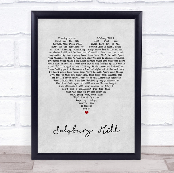Peter Gabriel Solsbury Hill Grey Heart Song Lyric Print