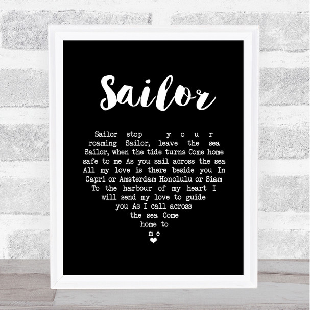 Petula Clark Sailor Black Heart Song Lyric Print