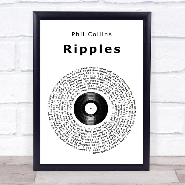 Phil Collins Ripples Vinyl Record Song Lyric Print