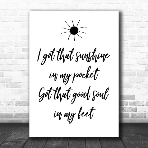 Can't Stop The Feeling Justin Timberlake Song Lyric Music Wall Art Print