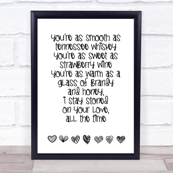 Chris Stapleton Tennessee Whiskey Song Lyric Music Wall Art Print