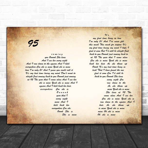 Picture This 95 Man Lady Couple Song Lyric Print - Song Lyric Designs