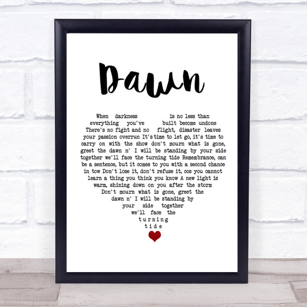 Poets Of The Fall Dawn White Heart Song Lyric Print