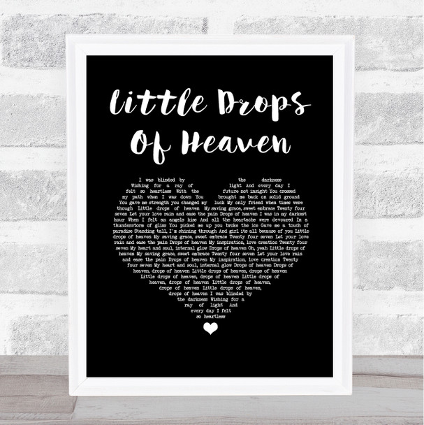 Pretty Maids Little Drops Of Heaven Black Heart Song Lyric Print