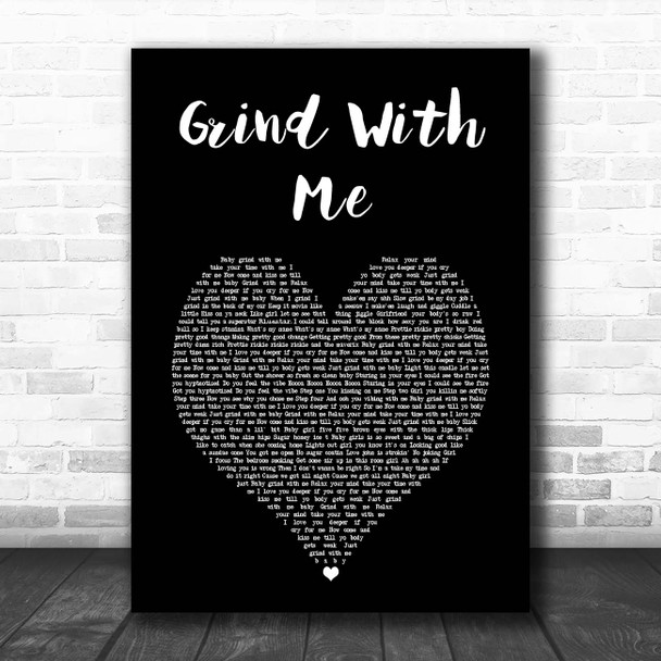 Pretty Ricky Grind With Me Black Heart Song Lyric Print