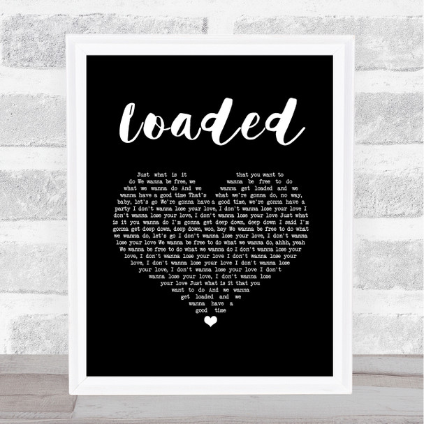 Primal Scream Loaded Black Heart Song Lyric Print