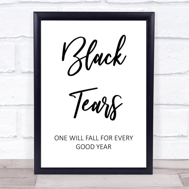 Imelda May Black Tears Song Lyric Music Wall Art Print