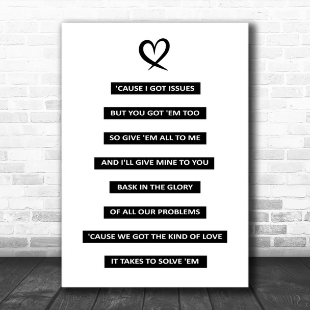 Julia Michaels Issues Song Lyric Music Wall Art Print