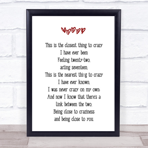 Katie Melua The Closest Thing To Crazy Song Lyric Music Wall Art Print